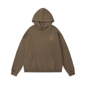 Amiri letter logo Embroidery Brown hoodie